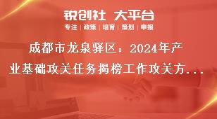 成都市龍泉驛區(qū)：2024年產(chǎn)業(yè)基礎(chǔ)攻關(guān)任務(wù)揭榜工作攻關(guān)方式、方向和內(nèi)容獎補(bǔ)政策