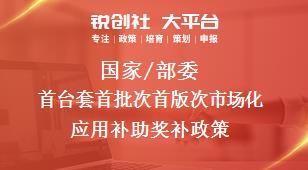 國家/部委首臺套首批次首版次市場化應(yīng)用補助獎補政策