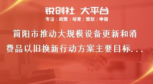 簡陽市推動大規模設備更新和消費品以舊換新行動方案主要目標和重點任務獎補政策