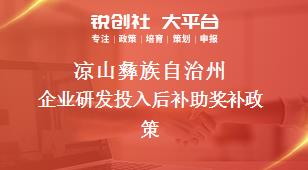 涼山彝族自治州企業(yè)研發(fā)投入后補(bǔ)助相關(guān)配套獎補(bǔ)政策